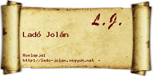 Ladó Jolán névjegykártya